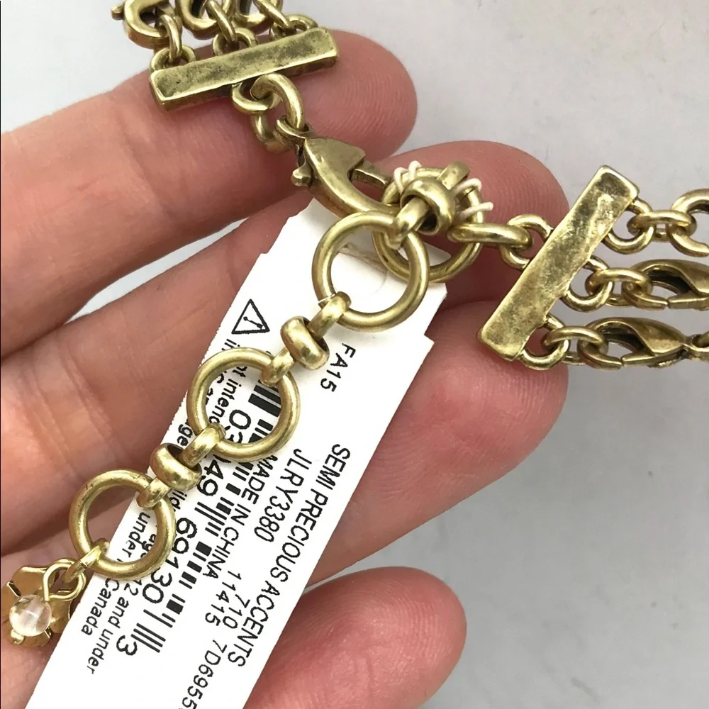 NWT LUCKY $39 Antique Gold w/semi precious accents